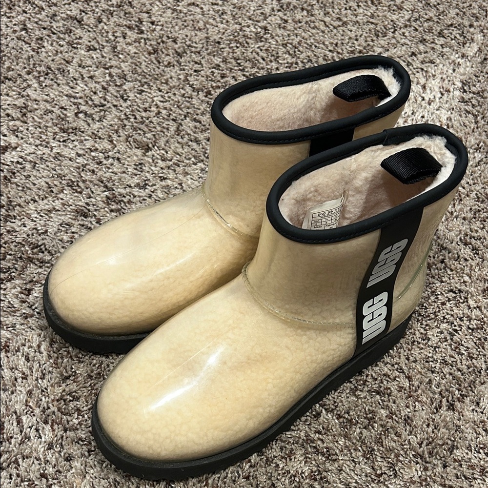 UGG Cream and Black Winter Boots